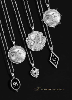 Moon Face Silver Necklace