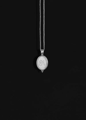 Initial Signet Silver Necklace