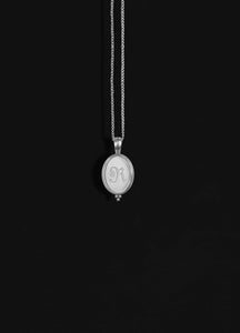 Initial Signet Silver Necklace