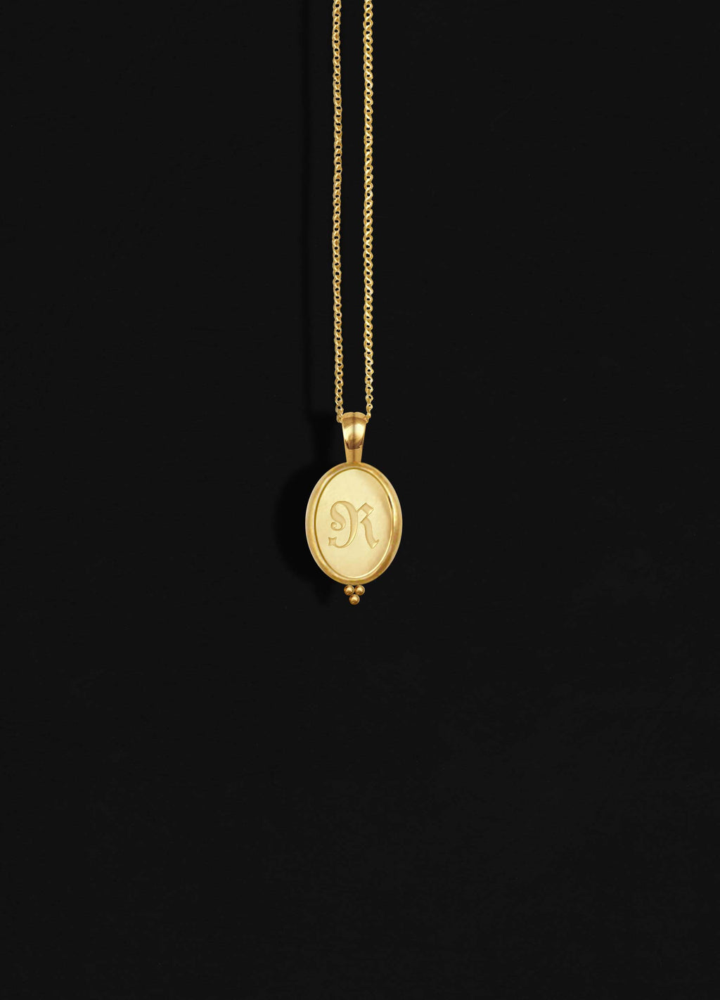 Initial Signet Gold Vermeil Necklace