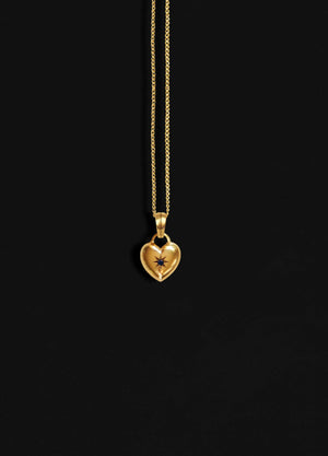 Onyx Star Heart Gold Vermeil Necklace