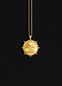 Sun Face Gold Vermeil Necklace