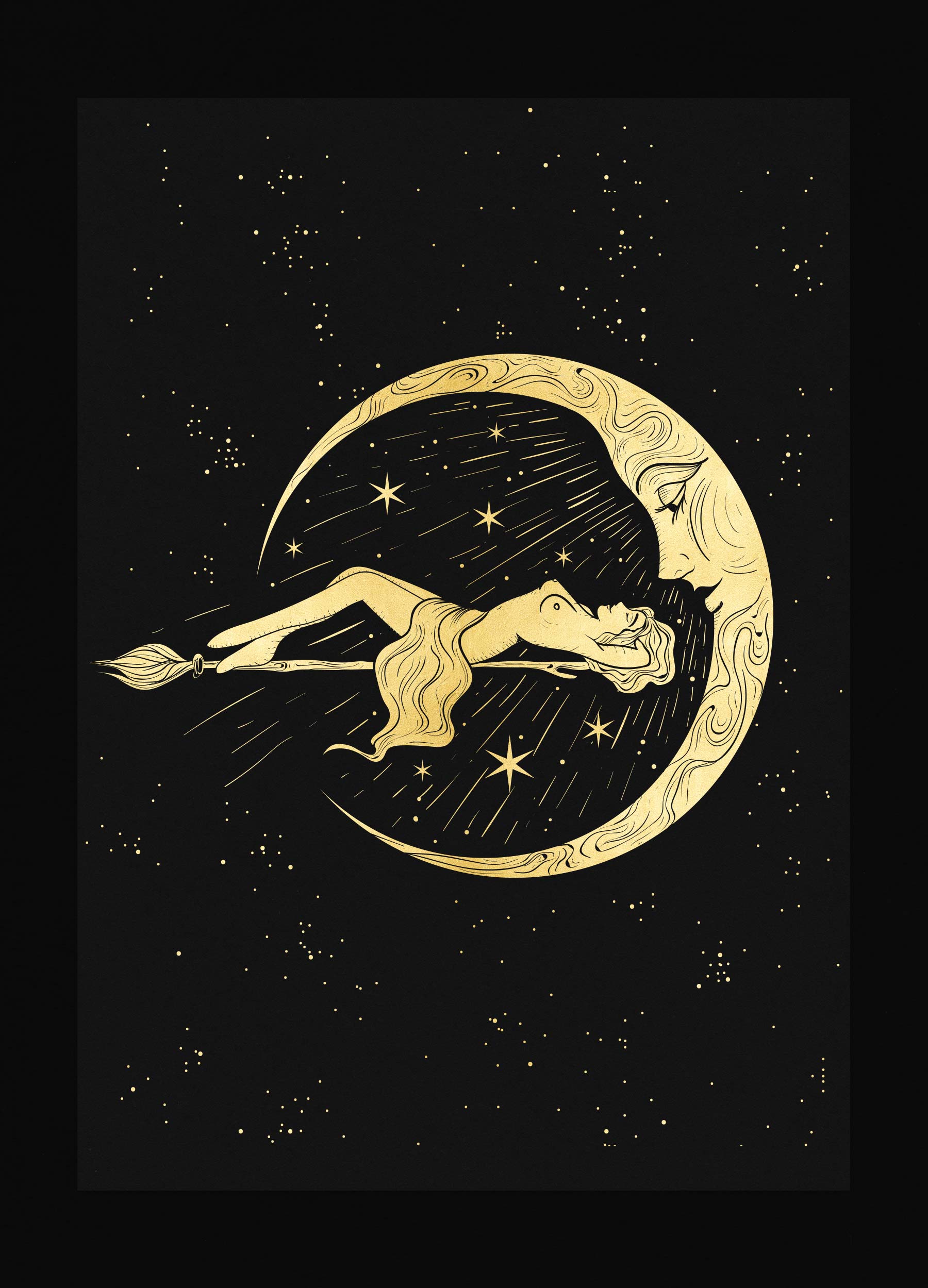 Moonbathing Art Print Cocorrina